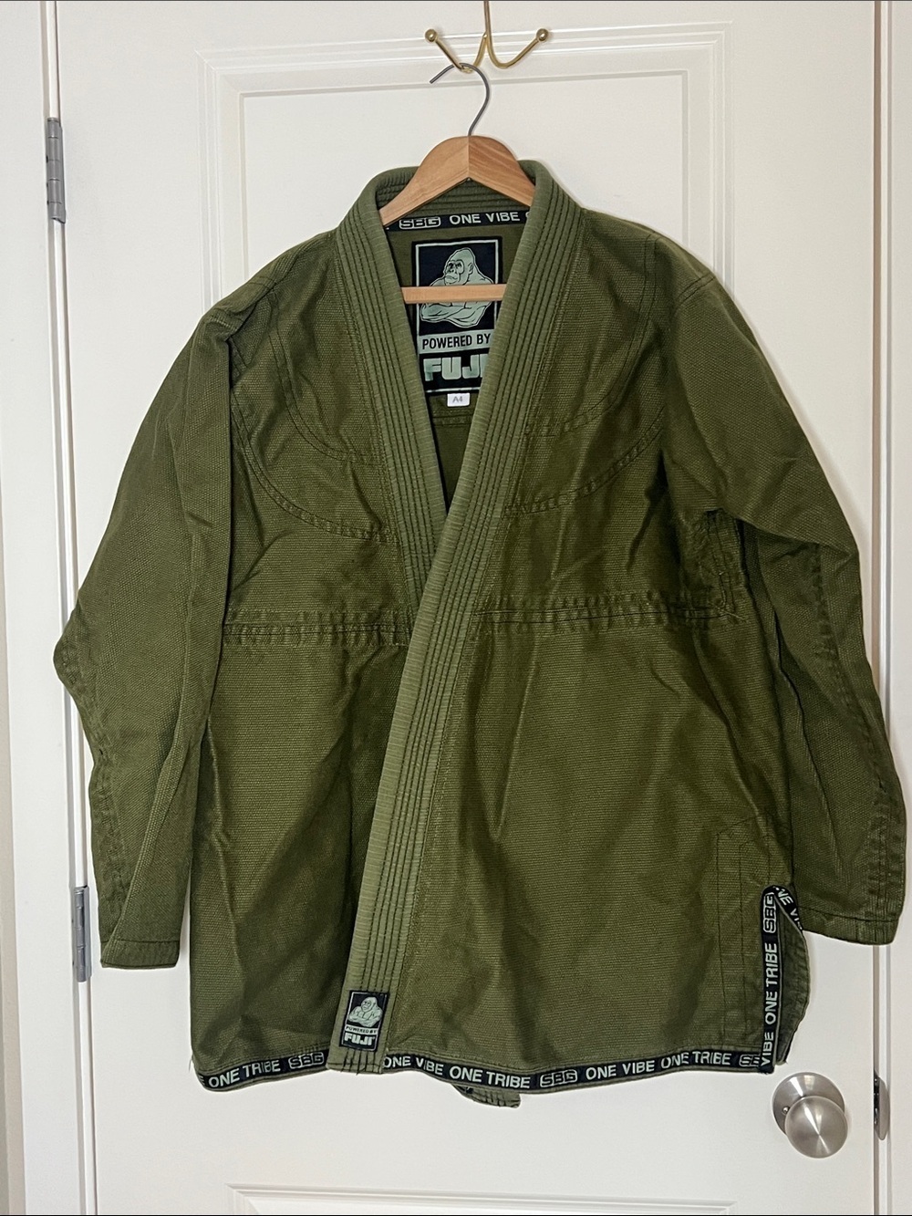 FUJI SBG Jiu-Jitsu Gi A4 / XL Jacket and Pants Olive Green (2-pieces)